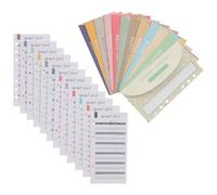 Didiseaon Juego de Sobres Hojas de Presupuesto Sueltas, 24 Piezas, Papel Couché, Sobres de Dinero Reutilizables con 12 Tarjetas de Seguimiento de Gastos para Gestión Financiera Personal