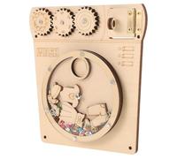 Didiseaon Juguete Lavadora de Madera Montessori con Tablero DIY y Brillantes Lentejuelas Educativo para Mayores de Años Estimula Creatividad y Habilidades Motoras