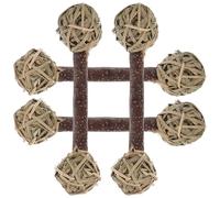Didiseaon Juguetes para Masticar Hámster y Conejos, 4 Piezas de Madera y Hierba, Material Seguro para Pequeños Animales, Adecuado Cuidado Dental y Entretenimiento