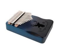 Didiseaon Kalimba de Madera Maciza Teclas Azul Degradado Mini Piano de Pulgar de Doble Dedo Portátil para Principiantes y Adultos Instrumento Musical Finger Piano para Viaje