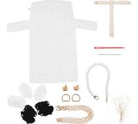 Didiseaon Kit para Hacer Bolsos DIY Hilo de Lana y Material de Perlas Bolsa Tejida a Mano 8X47X24 Pulgadas para Accesorios de Moda y Bolsos de Hombro