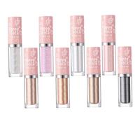 Didiseaon Kit Sombra de Ojos Líquida Brillo y Delineador Líquido Purpurina, 8 Colores, Tamaño Compacto, Maquillaje Femenino, para Uso Diario y Fiestas