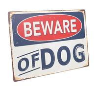 Didiseaon Letrero de Advertencia Cuidado Perro para Jardín o Patio Decoración Exterior de Hojalata Retro Señalización Responsable Aviso y para Propietarios