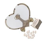 Didiseaon Libro de Visitas de Escritorio Fácil de Guardar para Bodas, Libro de Visitas del Corazón, Madera, Forma de Corazón No se Vuelca Día de San Valentín para Bodas y Cumpleaños