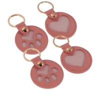 Didiseaon Llavero Conmemorativo para Pelo de Mascota de Piel 4 Unidades Color Rosa Polen Diseño Gato Forma de Pata y Corazón Colgante Decorativo para Llavero o Bolso Accesorio para