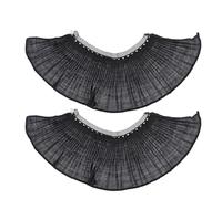 Didiseaon Manguitos de Encaje de Malla Negra para Adorno de Blusas y Sweaters, Puños Extensibles de Gasa Durabilidad, 1 Par para Mujeres Elegantes