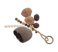Didiseaon Maraca Africana de Mano en Cáscara Natural, Instrumento de Percusión para Yoga y Terapia de Sonido, Campana Musical Portátil de Semillas Orgánicas, Accesorio Rítmico Artesanal