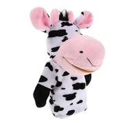 Didiseaon Marioneta de Mano de Peluche Vaca con Boca Móvil para Contar Cuentos Juguetes de Animales Suaves para Fiestas Navideñas y Cumpleaños