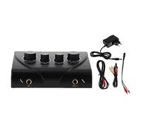Didiseaon Mezclador de Sonido de Sonido y Suministro de Energía Estable con Doble Entrada de Micrófono Negro para Karaoke Adecuado para Escenarios y Empresas