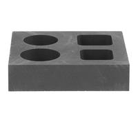 Didiseaon Molde de Grafito para Fundición de Lingotes de Metales Dorados y Plateados, 4 Agujeros, Tamaño 65×60×15 Mm, Diseño de Ranura de Aceite para Desmolde Fácil y Alta Estabilidad