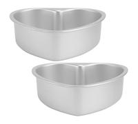 Didiseaon Molde para Pastel en Forma de Corazón 6 Pulgadas de Aleación de Aluminio Antiadherente, Juego de 2 Moldes para Hornear Cake Pops y Mini Tartas, Adecuado para Repostería Casera