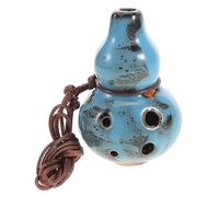 Didiseaon Ocarina Alto De Cerámica Con 6 Agujeros Do, Instrumento Musical Para Estudiantes y Amantes Música, Tamaño Mediano, Color Azul Esmaltado Con Motivos, Para Educación Musical y Meditación