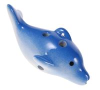 Didiseaon Ocarina de Cerámica para Forma de Delfín Instrumento Musical para Principiantes Juguete Educativo Ligero y Portátil Color Azul Profundo