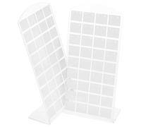 Didiseaon Organizador de Almacenamiento de Pendientes 2 Piezas, Expositor de Joyas Soporte para Exhibición en Tienda, Plástico Blanco 72 Agujeros para Accesorios Bijouterie