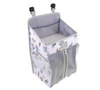 Didiseaon Organizador de Cuna para Bebés con Diseño Zoológico, Tejido No Alergénico, Múltiples Bolsillos Colgantes para Pañales y Artículos Esenciales, Adecuado para Guardería