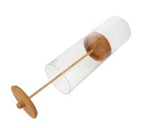 Didiseaon Organizador de Paja Transparente con Tapa de Madera para Mostrador, Dispensador Acrílico Multifuncional para Brochas y Bolígrafos en Barras de Café