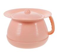 Didiseaon Orinal para Adultos con Tapa y Asa Portátil, Hecho de Plástico Pp Rosa, Fácil de Limpiar, Adecuado para Uso Hogar y Cuidado de Personas Mayores