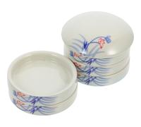 Didiseaon Paleta Cerámica para Mezclar Colores Acuarela 5 Capas, Platos para Pintar Esmalte Vidriado, Bandejas Prácticas para Artistas y Manualidades, Paletas de Pigmento Convenientes