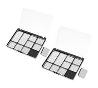 Didiseaon Paletas de Sombras de Ojos Magnéticas Vacías 2 Piezas con Bandejas y Tapa Transparente, Material As, Diseño Delgado y Color Plata para Almacenamiento de Maquillaje