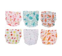 Didiseaon Pantalones de Entrenamiento para Ñiño Ajustables con Botones a Presión, Pañales Reutilizables de Tela con 6 Diseños Estampados y 6 Almohadillas Absorbentes, Ropa Interior Lavable