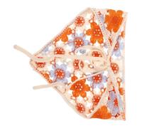 Didiseaon Pañuelo Cabello de Ganchillo Diseño de Flores Huecas Diadema Triangular Naranja Accesorio Estético Femenino Adecuado para Uso Diario y Peinados Versátiles