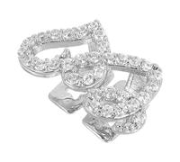 Didiseaon Parrilla de Cobre Doble Corazón y Efecto Deslumbrante para Uso Diario y Actuaciones Estilo Hip Hop para Hombres y Mujeres