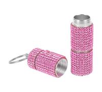 Didiseaon Pastillero de Metal Llavero y 3 Compartimentos, Estuche Compacto para Medicamentos, Organizador Portátil para Viajes y Uso Diario en Color Rosa Diseño Ligero