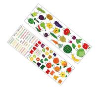 Didiseaon Pegatinas de Pared Adhesivas de Pvc Resistentes y Fáciles de Pegar Letras de Frutas y Verduras en Estilo Caricatura para Decoración de Habitación Infantil