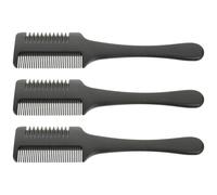 Didiseaon Peine de Afeitar Doble Lado para Cortar Cabello Mango Cómodo, Material Abs y Acero Inoxidable, Paquete de 3 Piezas para Recortar Cabello en Casa