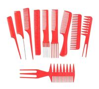 Didiseaon Peines para Peluquería 20 Piezas Set de Peines de Plástico Rojos para Alisar Cabello para Mujer Antistáticos y Cómodos para Uso Diario en Salones