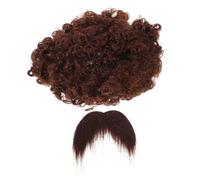 Didiseaon Peluca Afro Bigote de Pirata Accesorio de Cosplay para Disfraces de Halloween Barba Falsa de Cosplay para Fiestas de Temática Pirata