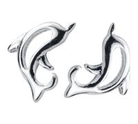 Didiseaon Pendientes de Botón con Diseño de Pequeño Mamífero Marino para Mujer, Plata, Pequeños y Llamativos, 1 Par, Ideales para Festival y Baile