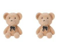 Didiseaon Pendientes de Botón para Mujer y Niñas Diseño de Oso Único, Material Flocado Ligero y Resistente, Ideales para Citas y Graduaciones