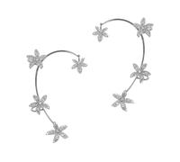 Didiseaon Pendientes Ear Cuff con Diseño Floral Clip para Oreja sin Perforación, Aleación y Pedrería, Brillo Duradero, 1 Par, para Mujer