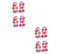 Didiseaon Piezas coletero con bola de pelo para bebé lazos de de caballo scrunchy lazos para el cabello cuerda bolas de pompones cuerda para el cabello cintas para el pelo de niño