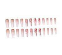 Didiseaon Piezas de uñas falso gel de esmalte de uñas dedo del pie Clavos Brillantina nail glue uñas postizas manicure de arte de uñas prensa en las uñas el plastico Golden