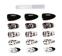 Didiseaon Piezas pegatinas de uñas manicura mujer uñas postizas con pegamento falso uñas Decoración de uñas falsas uñas postizas francesa largas punta de uña falsa plástico