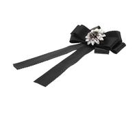 Didiseaon Pin de Lazo Negro para Mujer en Aleación de Cinta y Pedrería, Elegante y Sofisticado para Realzar Atuendo Profesional y Vestir Estilo