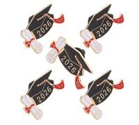Didiseaon Pines de Graduación 2026 Esmaltados de Aleación de Zinc 5 Unidades Broches Conmemorativos Birrete y Diploma Recuerdos para Fiestas y Accesorios de Fotomatón de Graduación