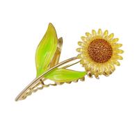 Didiseaon Pinza Para El Cabello Con Diseño De Girasol Con Forma De Flor De Metal Decorativa Para Estilizar De Caballo Con Diseño De Girasol Brillante.