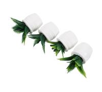 Didiseaon Plantas Artificiales en Miniatura para Casa de Muñecas Set de 4 Bonsáis Artificiales Verdes en Maceta Accesorios Decorativos para Manualidades y Decoración de Casas de Muñecas