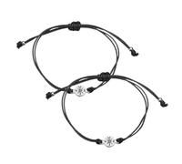 Didiseaon Pulsera de Cuerda 2 Piezas con Diseño de Brújula, Ajustable Vintage Ligera y Creativa para Uso Diario y Viajes