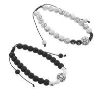Didiseaon Pulsera de Fútbol Ajustable Niñas Juego de 2 Pulseras y Negras de Cuentas Resistentes al Sudor Accesorios Deportivos para Partidos y Regalos de Fútbol