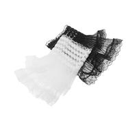 Didiseaon Puños Decorativos de Encaje Blanco y Negro para Mujer, Mangas Abullonadas de Tul Extraíbles, Extensores de Manga Desmontables para Blusas y Vestidos, Juego de 2 Pares Elegantes para Vestir