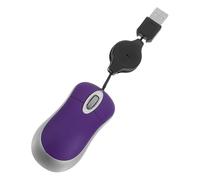 Didiseaon Ratón USB Mini Cable Telescópico Ratón de Ordenador Creativo para Portátil Oficina Color Morado
