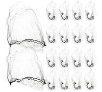 Didiseaon Redecillas Invisibles Pelo 60 Unidades Negras 50 Cm Elásticas para Moño, Accesorio Cabello de Mujer, Adecuado para Bailarinas, Enfermeras y Uso Diario