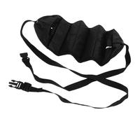 Didiseaon Reposapiés de Viaje Negro de Poliéster, Hamaca para Pies Portátil para Avión, Oficina y Tren, Soporte Ajustable para Descanso y Circulación Cómoda en Viajes Largos