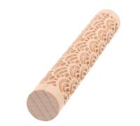 Didiseaon Rodillo de Madera para Arcilla Patrón Único, Mango Cómodo y Reutilizable, Varilla de Impresión Adecuado para Alfarería y Cerámica Artesanal