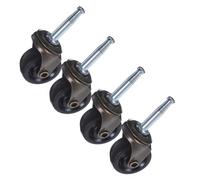 Didiseaon Ruedas para Muebles de Oficina 1,5 Pulgadas Inserto y Clip de Retención, Ruedas Giratorias Silenciosas de Goma Suave, 4 Piezas Color Bronce Antiguo para Uso en Escritorios