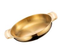 Didiseaon Sartén para Olla Caliente Coreana de 18 Cm, Acero Inoxidable Doble Asa, Resistente y Lavable, Adecuado para Cocina Casera y Platos de Mariscos